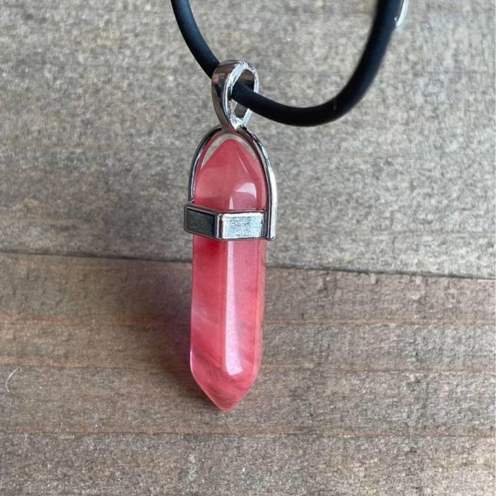 Cherry Quartz Pendant Necklace | Heart Chakra
